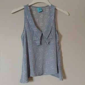 Sheer Light Blue Bow Blouse